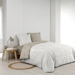 Housse de couette 240x220 + 2 taies GEOMETRIQUE 100% coton 57fils