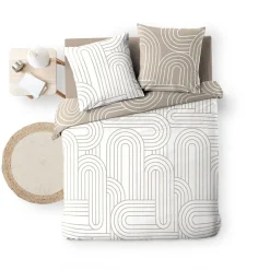 Housse de couette 240x220 + 2 taies GEOMETRIQUE 100% coton 57fils