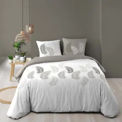 Housse de couette 240x220 + 2 taies Goyave coton 57 fils