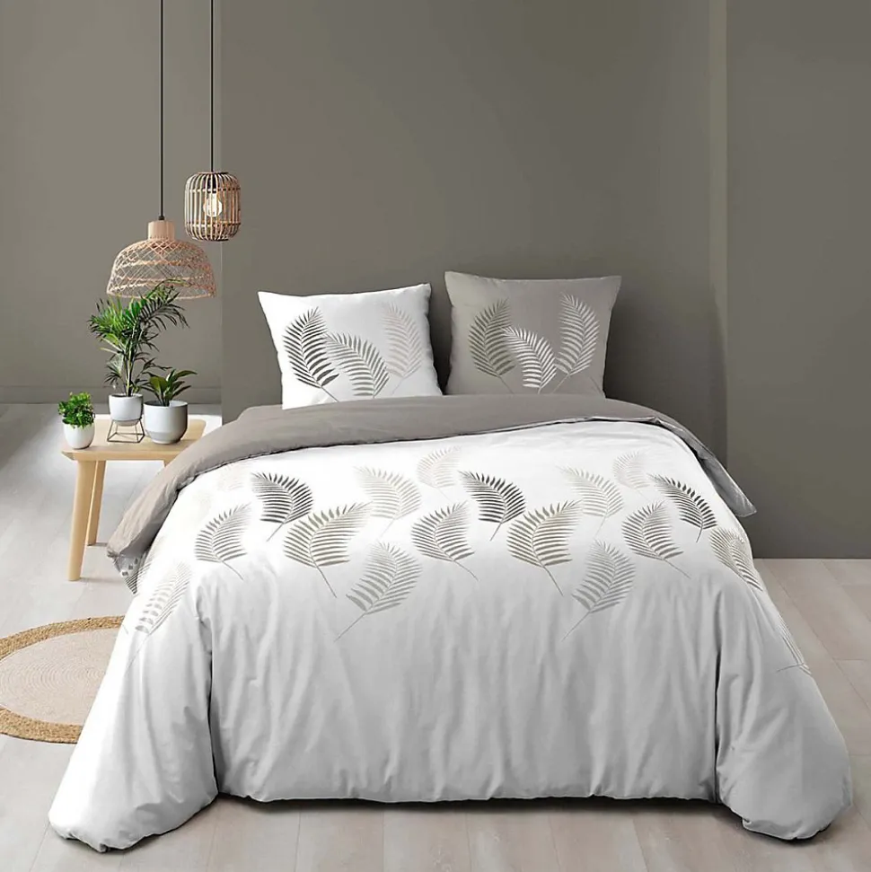 Housse de couette 240x220 + 2 taies Goyave coton 57 fils