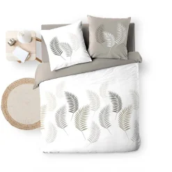 Housse de couette 240x220 + 2 taies Goyave coton 57 fils