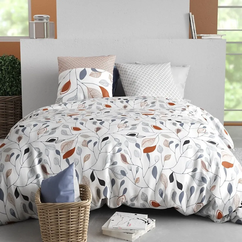 Housse de couette 240x220 + 2 taies en coton 57 fils