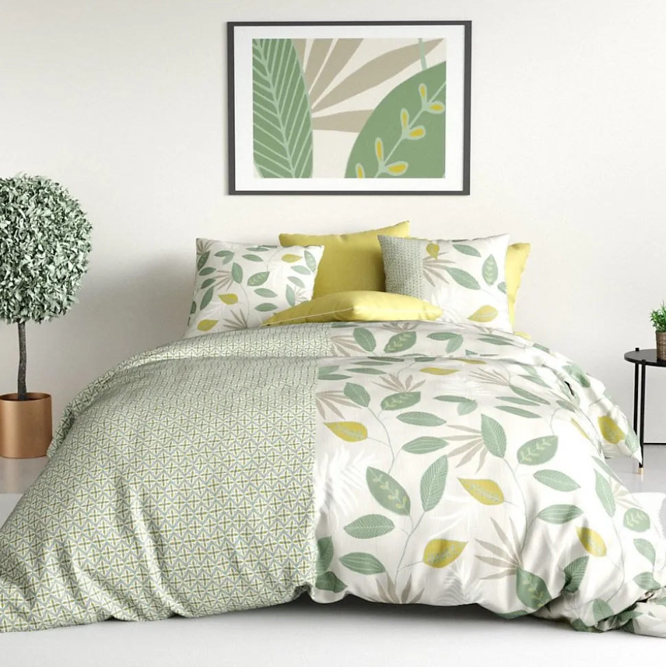 Housse de couette 260x240 ARECA + 2 taies coton 57 fils