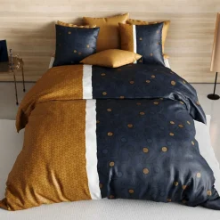 Housse de couette 240x220 BEL OR + 2 taies coton 57 fils