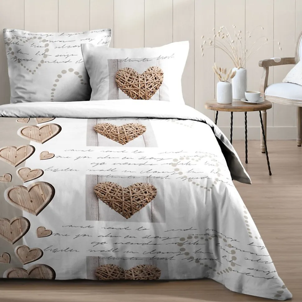 Housse de couette 240x220 CHARMING + 2 taies coton 57 fils