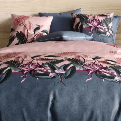 Housse de couette 240x260 cm + 2 taies d'oreiller 63x63 cm coton flora