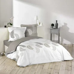 Housse de couette 220x240 cm + 2 taies 100% coton Goyave
