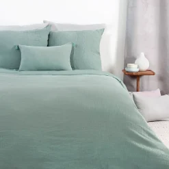 Housse de couette 220x240 cm + 2 taies d'oreiller 63x63 cm gaze de coton amande