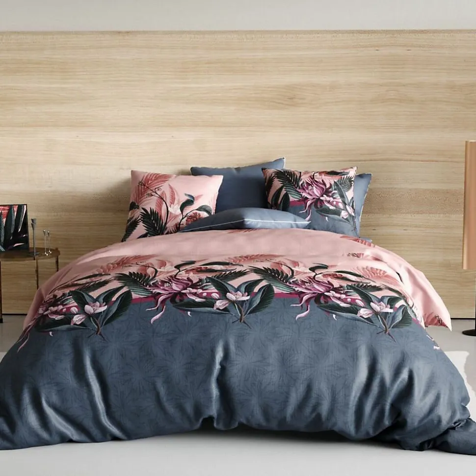 Housse de couette 220x240 cm + 2 taies d'oreiller 63x63 cm coton flora