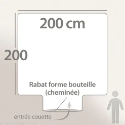 Housse de couette 200x200 cm coton BRIXTON à rayures noires