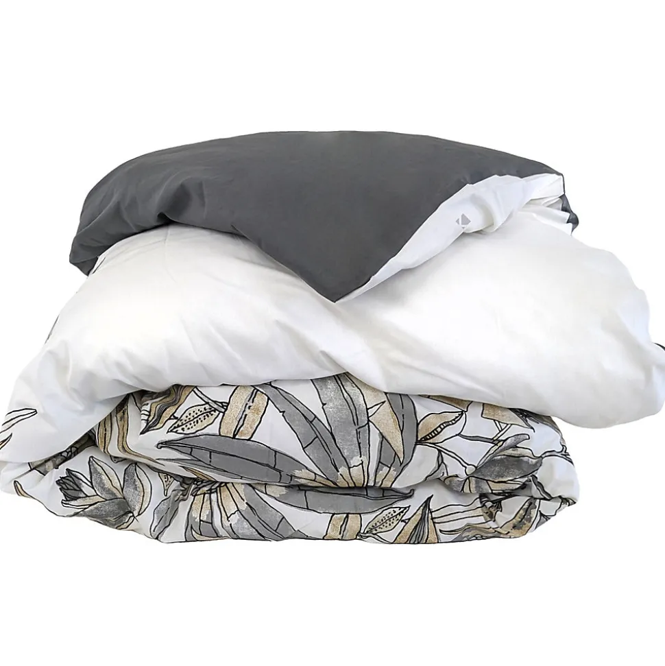 Housse de couette 240x220 cm coton SUMATRA gris Fusain