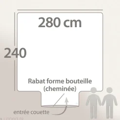 Housse de couette 280x240 cm coton NIAGARA marron Châtaigne