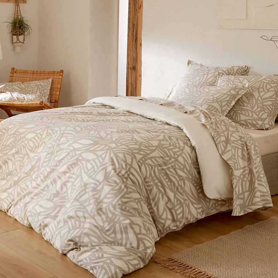 Housse de couette 280x240 cm coton lavé SERENA Beige écru
