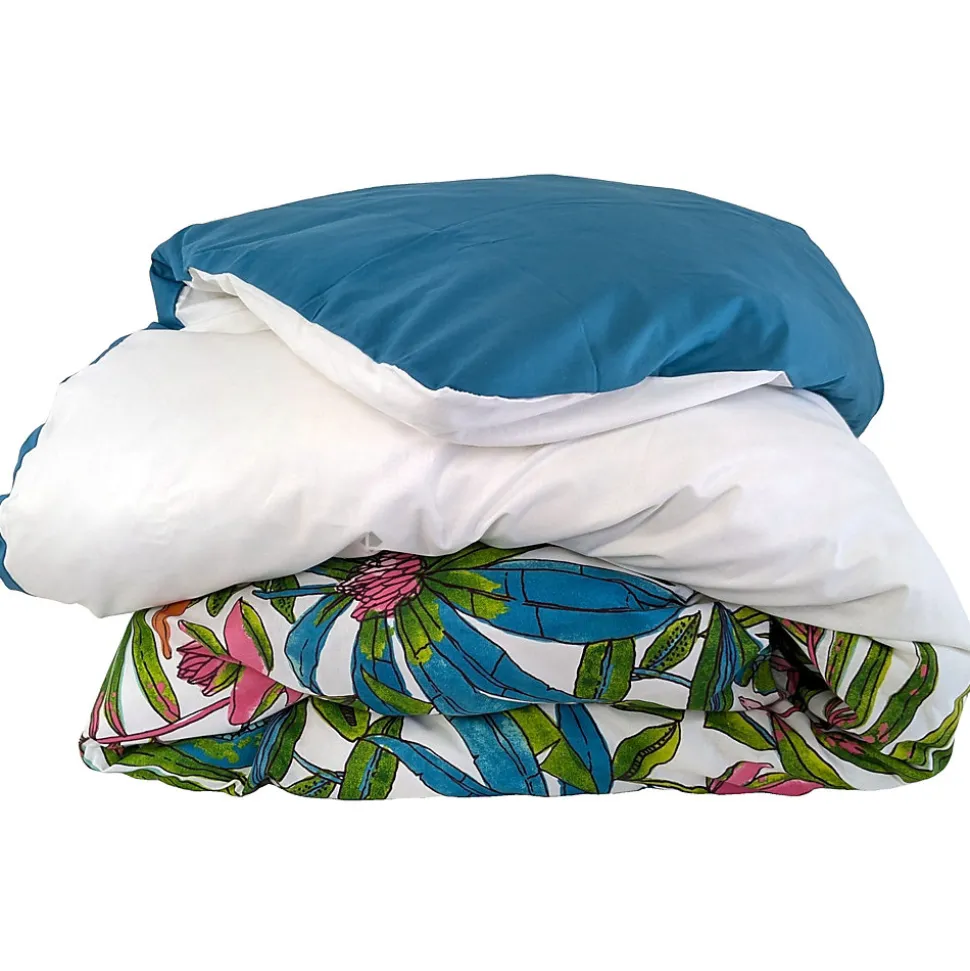 Housse de couette 140x200 cm coton SUMATRA bleu Paon