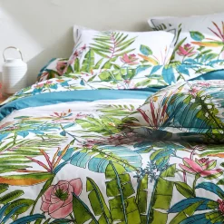 Housse de couette 140x200 cm coton SUMATRA bleu Paon