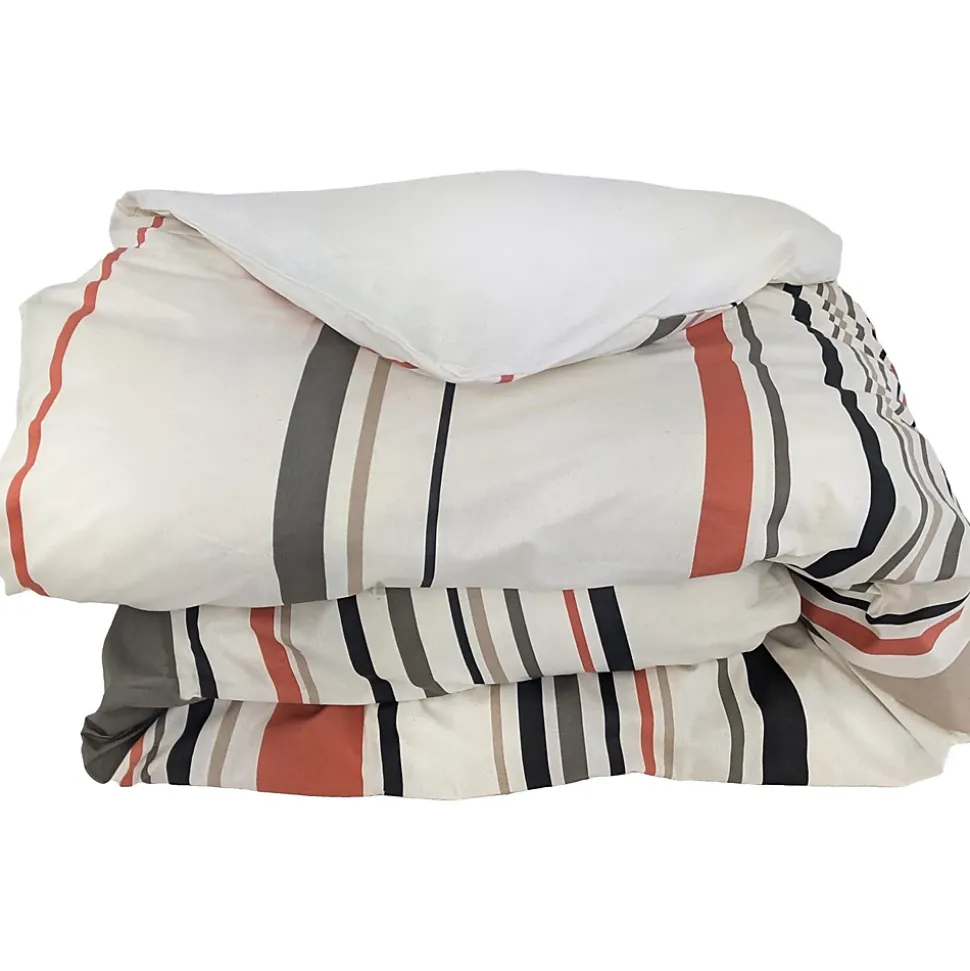 Housse de couette 240x220 cm coton HUGO beige/corail