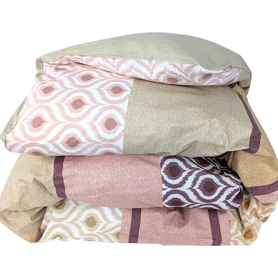 Housse de couette 300x240 cm coton INOUK rose/beige