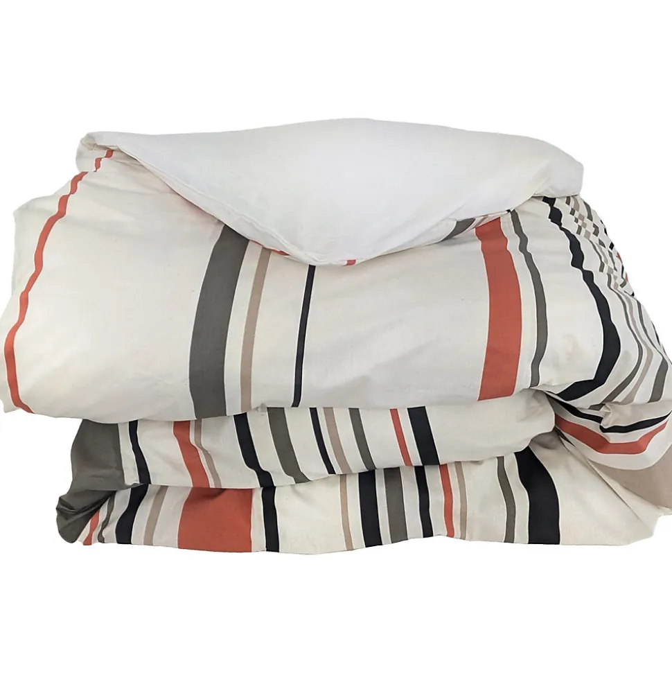 Housse de couette 280x240 cm coton HUGO beige/corail