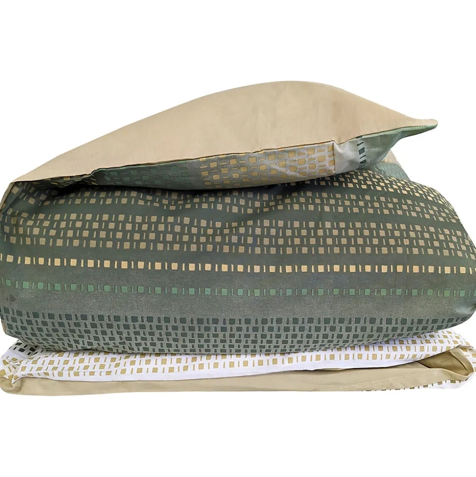 Housse de couette 260x240 cm coton NIAGARA vert Kaki