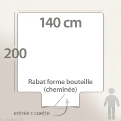 Housse de couette 140x200 cm en percale coton LISON gris