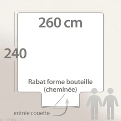 Housse de couette 260x240 cm en coton PÉNÉLOPE beige Silice