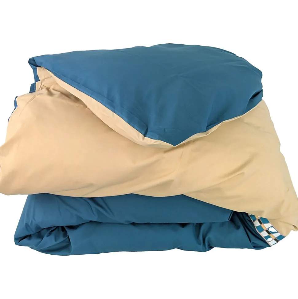 Housse de couette 300x240 cm en percale de coton LINOA bleu cobalt