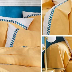 Housse de couette 140x200 cm en percale coton ROMY Ambre