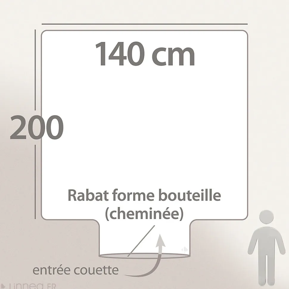 Housse de couette 140x200 cm en coton ÉVASION pêche écru