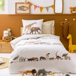 Housse de couette 140x200 cm en 100% percale de coton NOÉ blanc