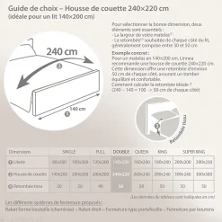 Housse de couette 240x220 cm en percale coton ROMY Ambre