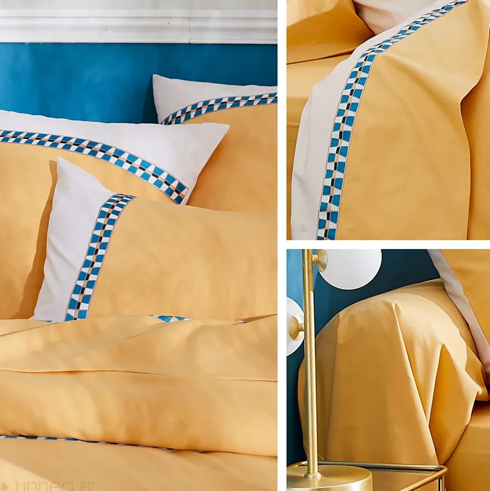 Housse de couette 240x220 cm en percale coton ROMY Ambre