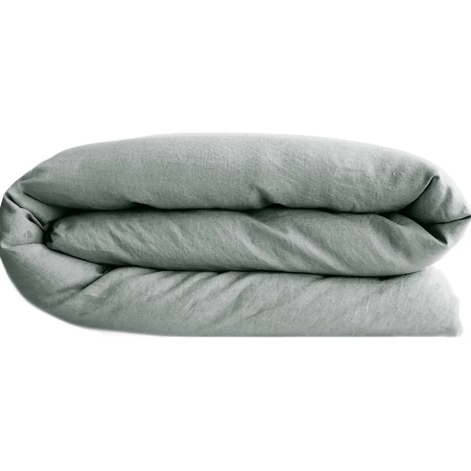 Housse de couette 260X240 cm lin lavé SONATE vert Lichen