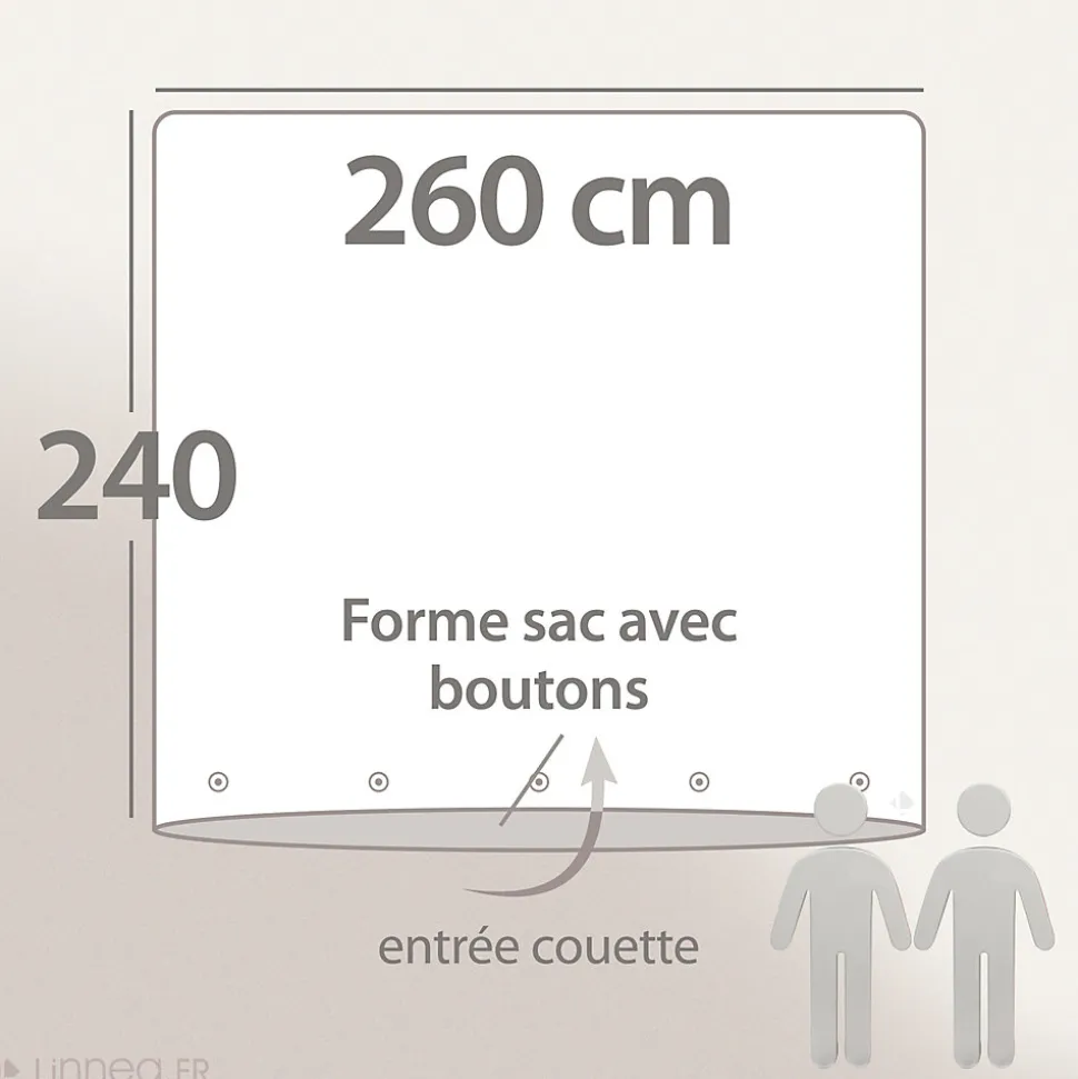 Housse de couette 260X240 cm lin lavé SONATE vert Lichen