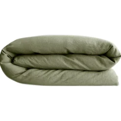 Housse de couette 140x200 cm lit simple lin lavé SONATE vert Sauge