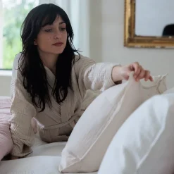 Housse de couette 240x220 cm mousseline de coton MILOS marron terre cuite