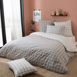 Housse de couette 260x240 cm percale coton DDM MAX Gris