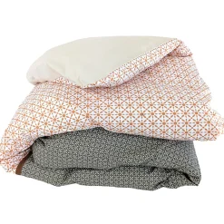 Housse de couette 260x240 cm percale coton GABIN marron