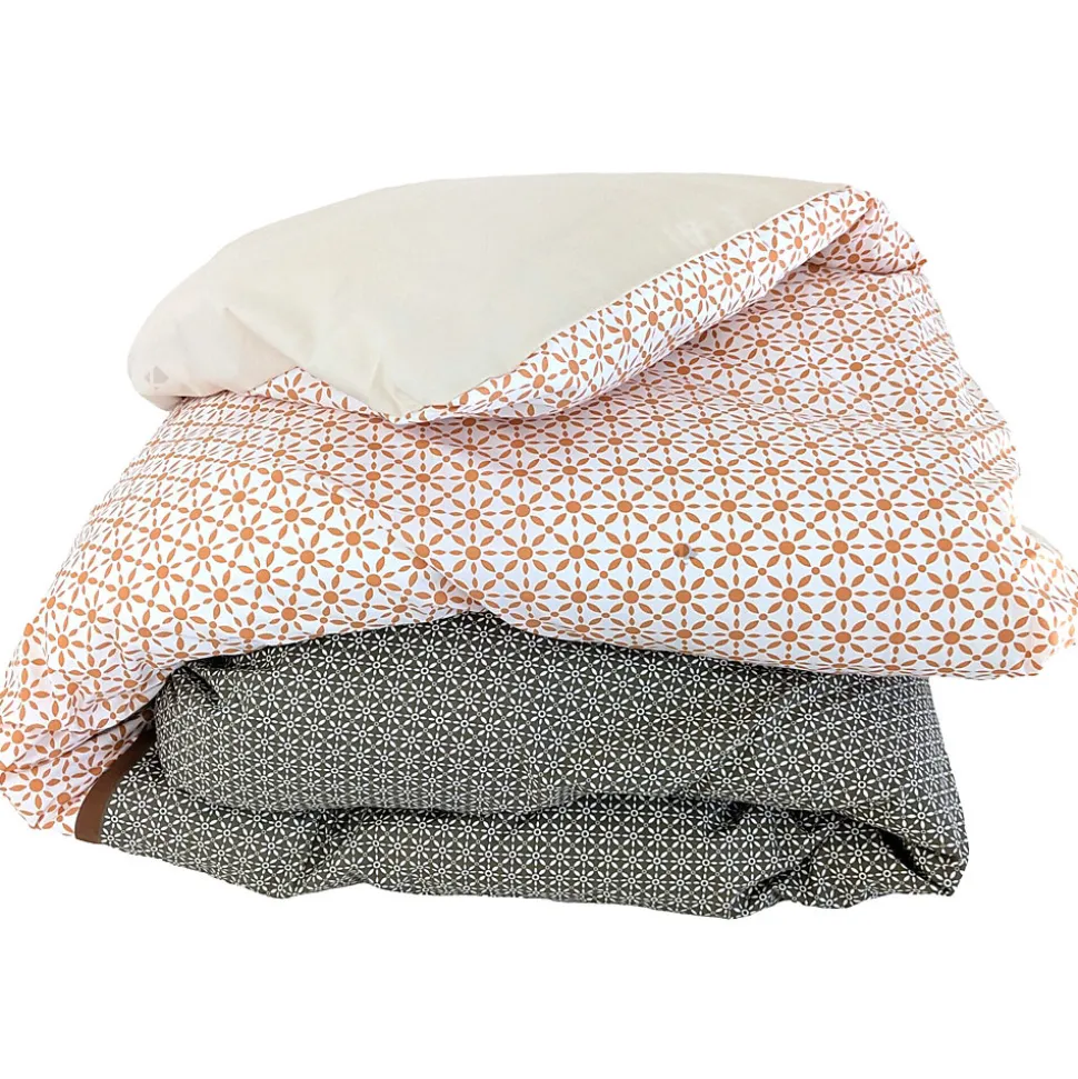 Housse de couette 260x240 cm percale coton GABIN marron