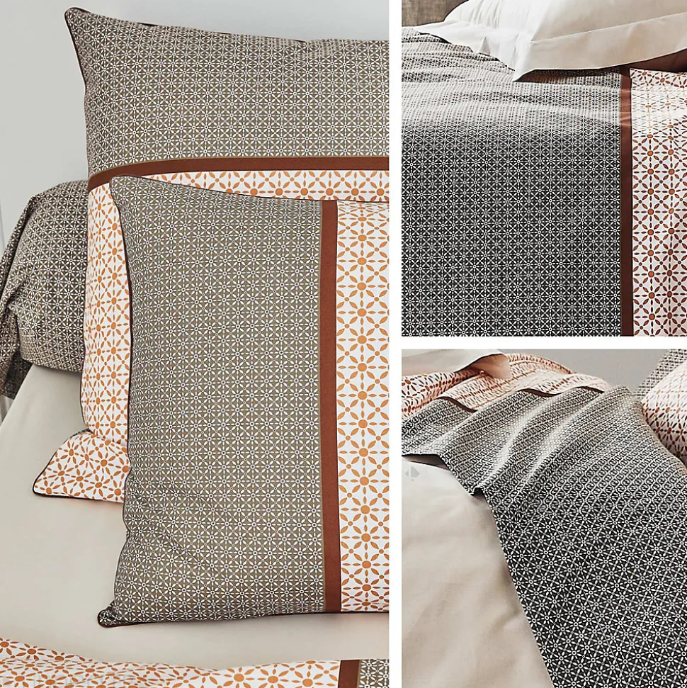 Housse de couette 260x240 cm percale coton GABIN marron