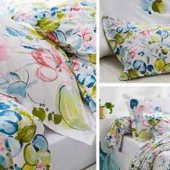 Housse de couette 200x200 cm percale coton NENUPHAR aqua