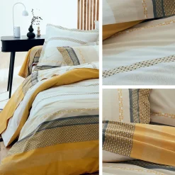 Housse de couette 240x220 cm percale coton MARLOW Miel
