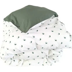 Housse de couette 240x220 cm percale coton ALEX vert Kaki