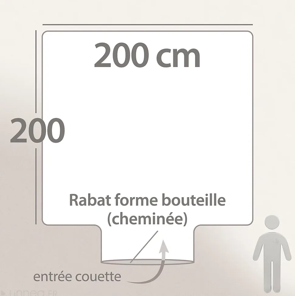 Housse de couette 200x200 cm percale coton ESTEBAN Beige