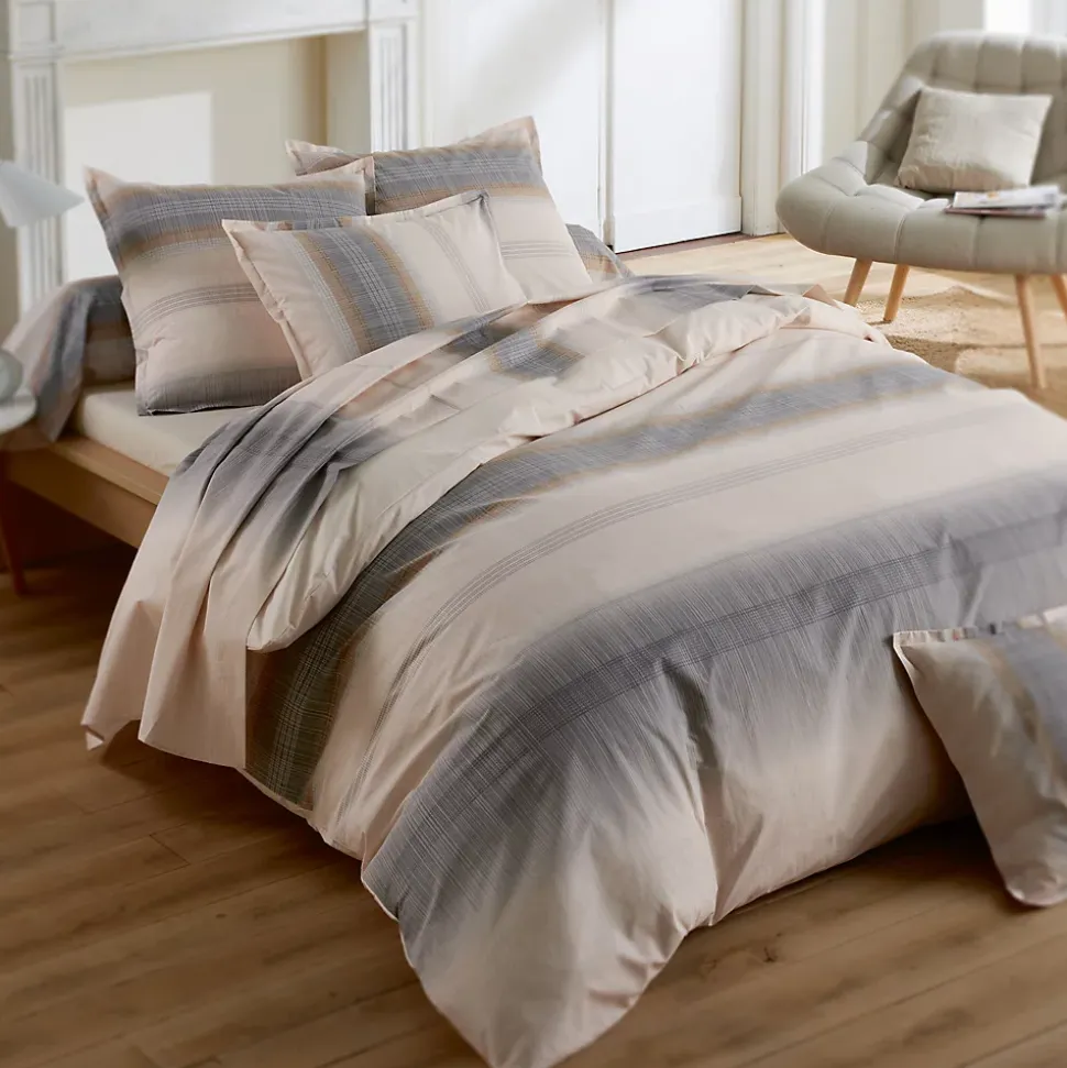 Housse de couette 200x200 cm percale coton ESTEBAN Beige