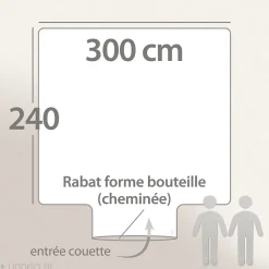 Housse de couette 240x220 cm percale coton RIVIERA noir Réglisse