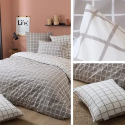 Housse de couette 200x200 cm percale coton DDM MAX Gris