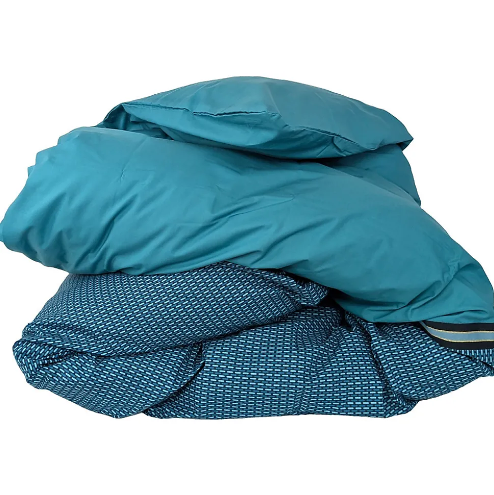 Housse de couette 260x240 cm percale de coton GUSTAV vert Emeraude