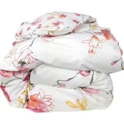 Housse de couette 240x220 cm percale coton ELISA Rose