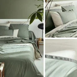 Housse de couette 200x200 cm percale coton NOA vert Kaki