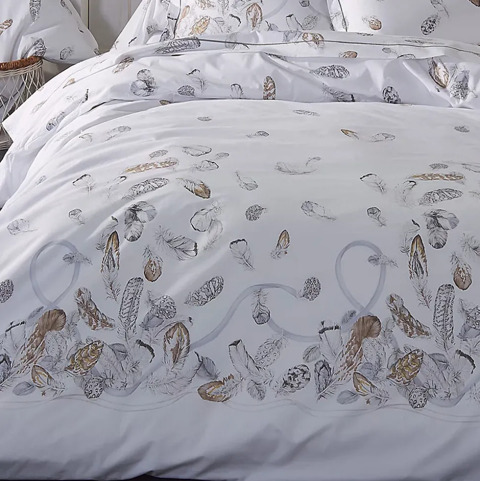 Housse de couette 300x240 cm Percale pur coton PLUMES